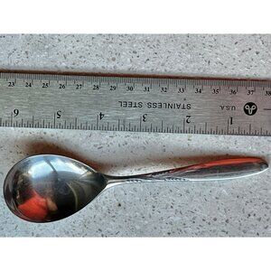 Gorham Stegor Wheat Pattern  Stainless Steel Soup Spoon 1953